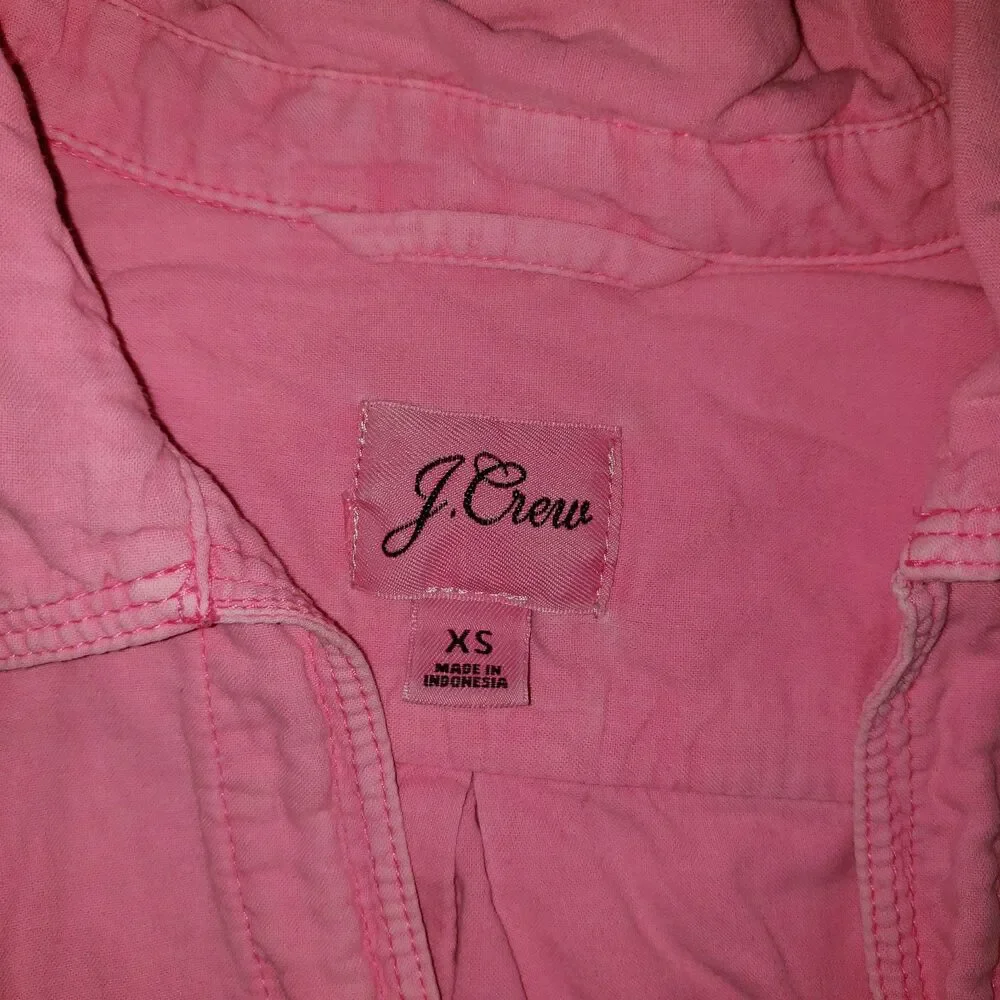 J.CREW Pink Cotton Long Sleeve Shirt Womens Size XS